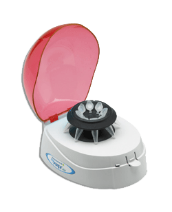 Mini centrifuge with red lid