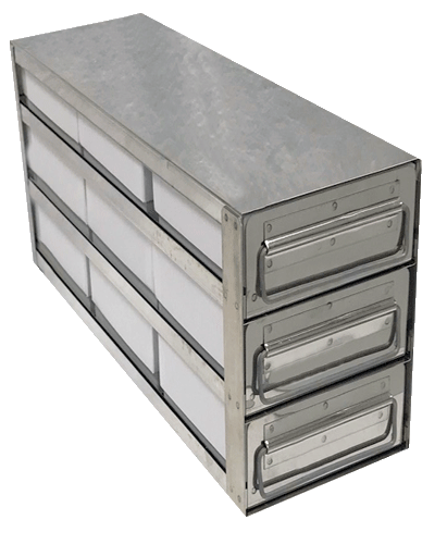 Upright Value Series Freezer Drawer Rack W 2 Fiberboard Boxes