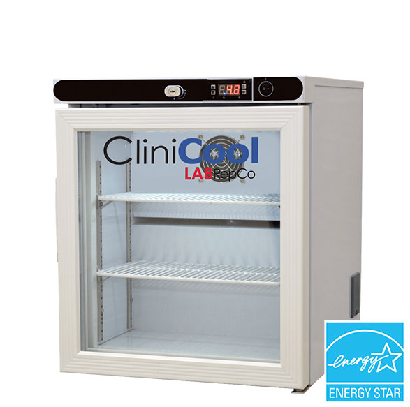 CliniCool Silver Series PRIME 1 Cu. Ft. Compact Medical-Grade Vaccine Storage Refrigerator Glass Door