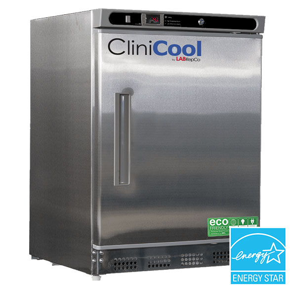 CliniCool Silver Series PRIME 4.5 Cu. Ft. Undercounter Medical Refrigerator for Vaccine Storage Built-In Stainless Steel Door
