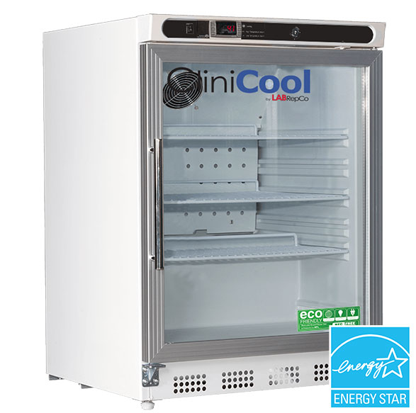 CliniCool Silver Series PRIME 4.6 Cu. Ft. Undercounter Medical Grade Refrigerator for Vaccine Storage Built-In Glass Door