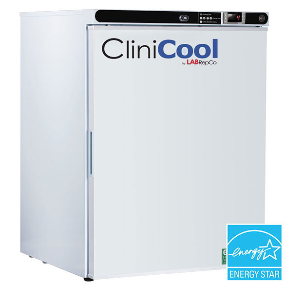 CliniCool© Silver Series PRIME 5.2 Cu. Ft. Undercounter Medical grade Refrigerator for Vaccine Storage Freestanding Solid Door