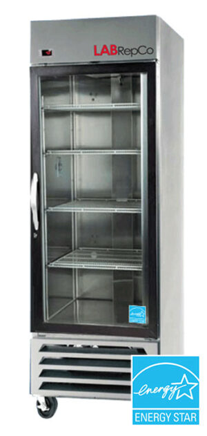 labrepco Futura PLUS+ Series 23 Cu. Ft. Laboratory Refrigerator with Hinged Stainless Steel Glass Door and energy star certification