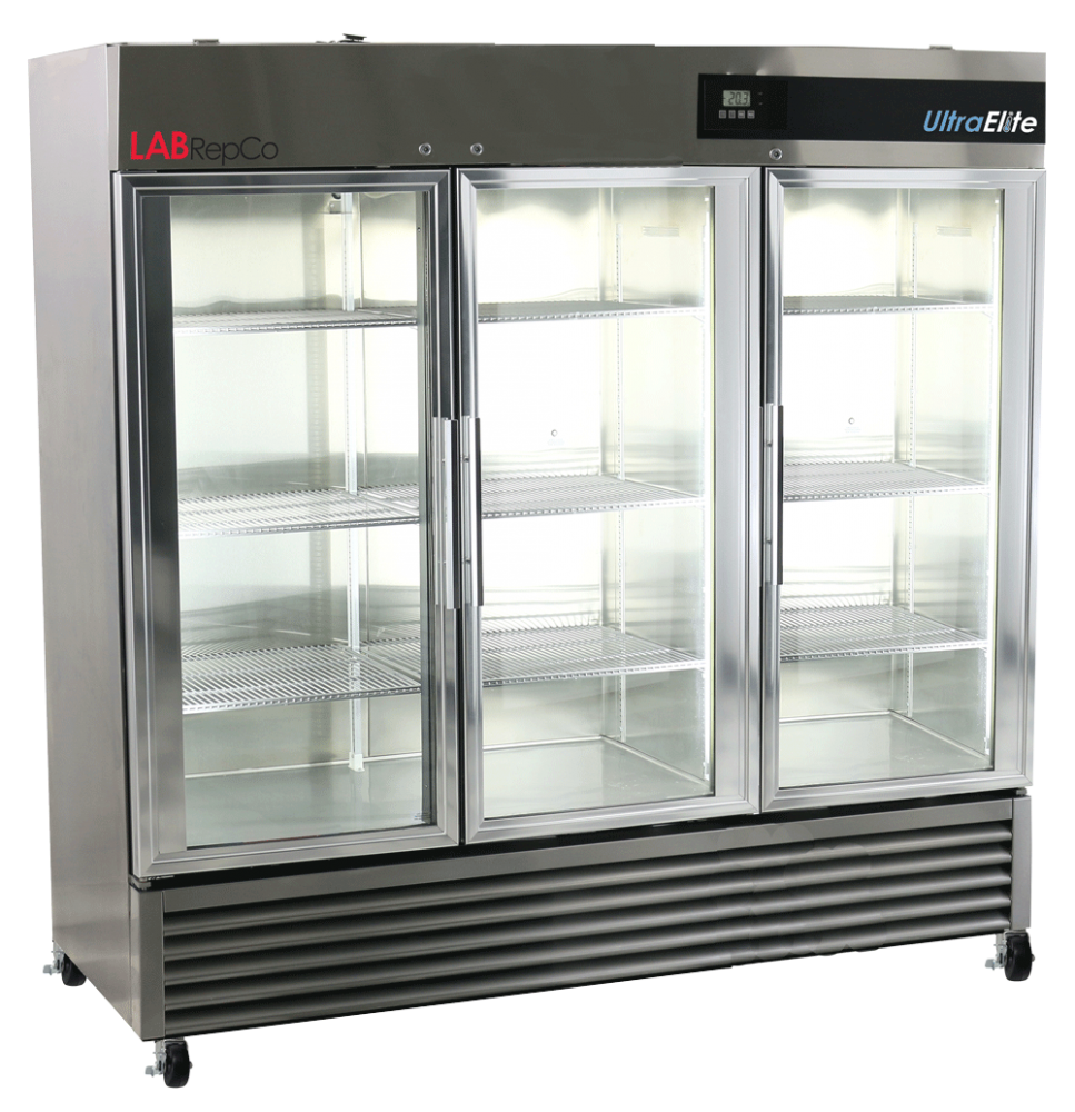 Ultra Elite Series 72 Cu Ft Hinged Glass Door Stainless Steel