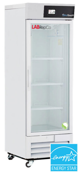labrepco ultra touch series 16 cubic foot glass door laboratory refrigerator with energy star certification