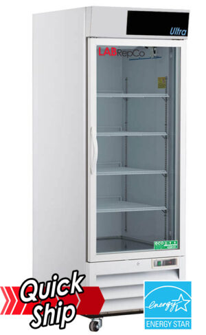LabRepCo brand Ultra Series 26 Cu. Ft. Laboratory Refrigerator with a Hinged Glass Door and energy star certified