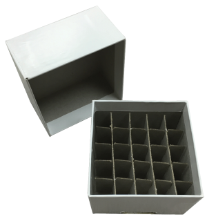2" Mini Fiberboard Boxes With 25 Cell Dividers