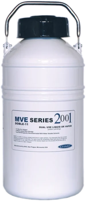 MVE Doble 11 Aluminum Cryogenic Dewar/Cryoshipper with QWick Technology (Capacity: 10L / 660 x 1/2cc Straws)