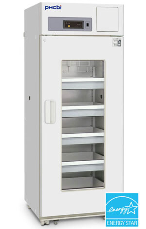 PHCbi formerly Panasonic MPR Series 23.7 Cu. Ft. Laboratory Refrigerator Hinged Glass Door with Drawers