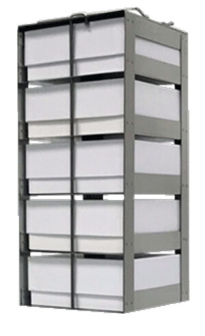 Value Series Vertical Rack for Standard 2 inch Boxes with 81 cell dividers - 5 Boxes High