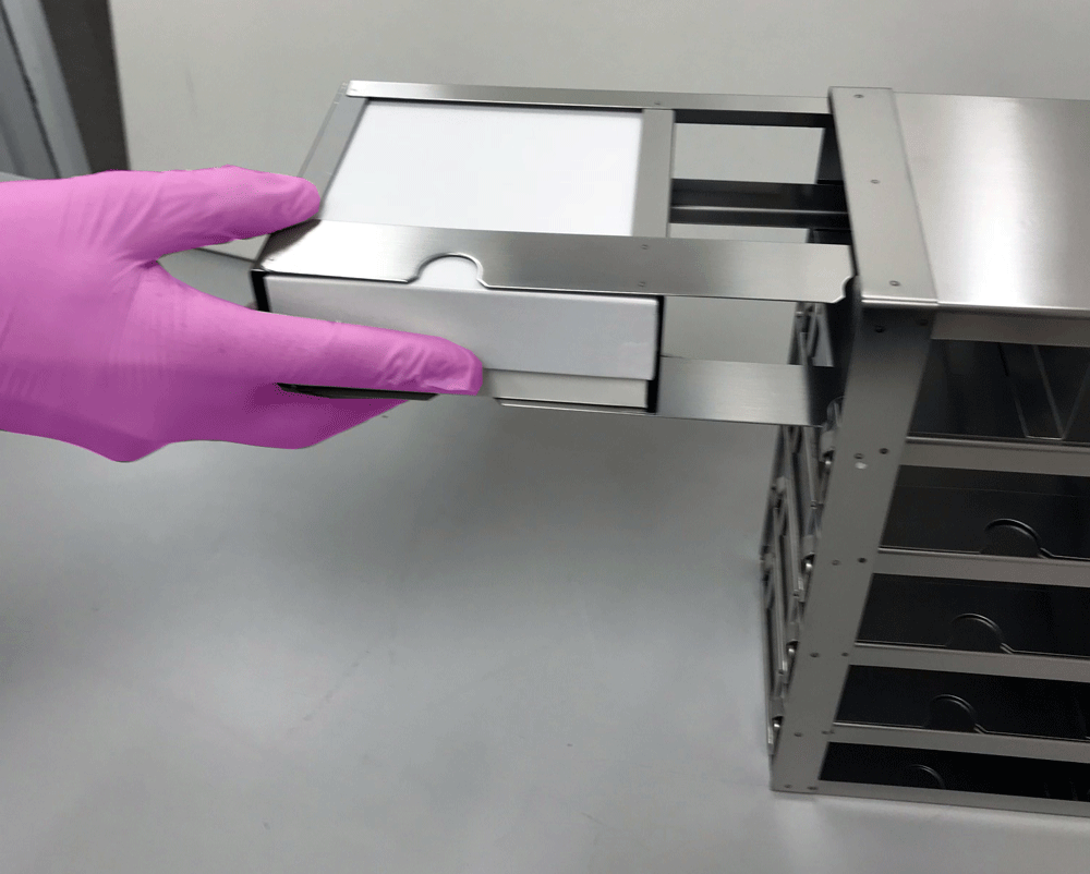 UFD-442 Upright Freezer Drawer Racks for 2 inch Boxes | 4 Deep x 4