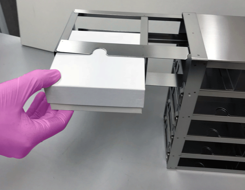 UFD-552 Upright Freezer Drawer Racks for 2 inch Boxes | 5 Deep x 5