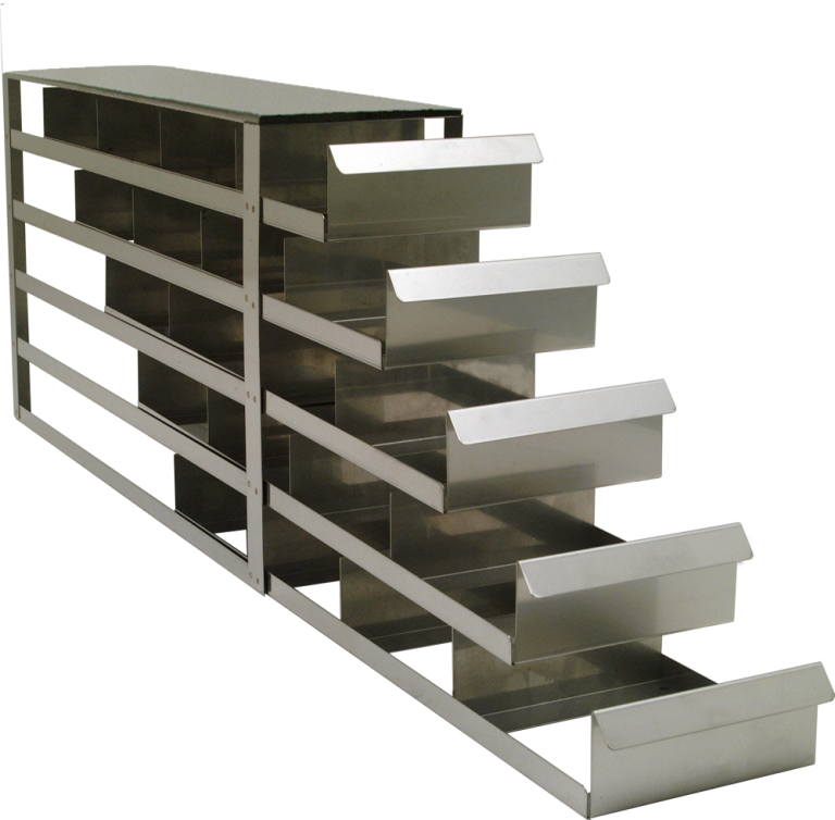 Upright Freezer Sliding Tray (Drawer) Rack for 2" Boxes Rack Only (for 2" Boxes; 4 deep by 5