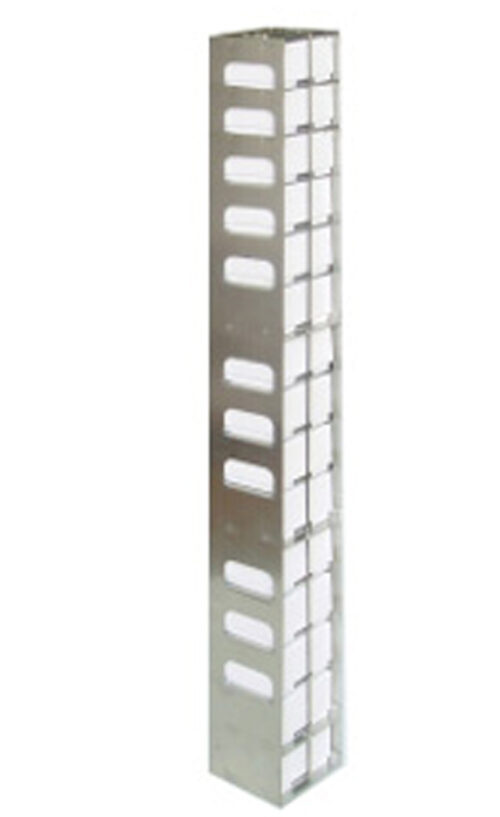 Aluminum Vertical Mini Racks with Locking Rod for Mini 2" Fiberboard Boxes | 15 Boxes High | Rack Only