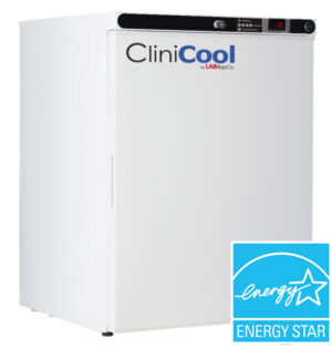 labrepco CliniCool© Silver Series PRIME 4 Cu. Ft. Undercounter Medical Freezer for Vaccine Storage -30C temperature with energy star logo