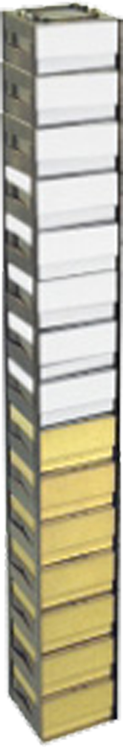 15 High Vertical Freezer Racks With 2 Inch Mini Fiberboard Boxes