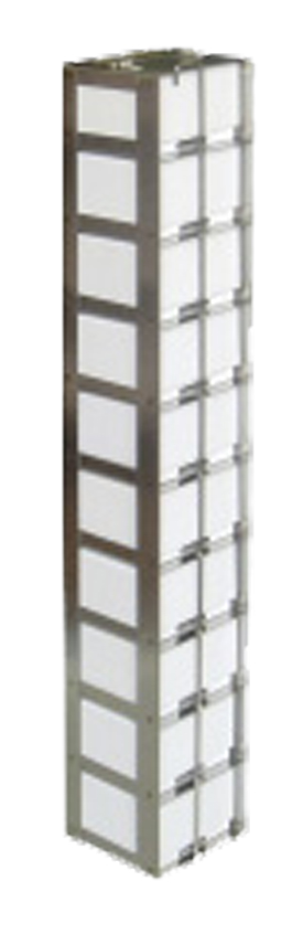 Mini Vertical Racks with 2" Mini Fiberboard Boxes and Dividers - 10 Boxes High
