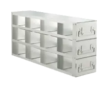 Upright Freezer Rack with Drawers for Standard 3″ Boxes- Rack Only- 4 Boxes Deep x 3 Boxes High