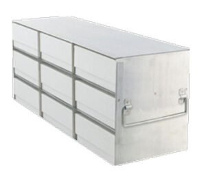 Upright Freezer Racks for 2 inch Fiberboard Boxes with 81-Cell Dividers 3 Boxes Deep x 3 Boxes High
