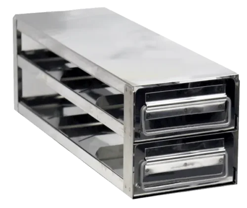 Value Series Upright Freezer Rack with Drawers for Standard 3″ Boxes- Rack Only- 3 Boxes Deep x 2 Boxes High