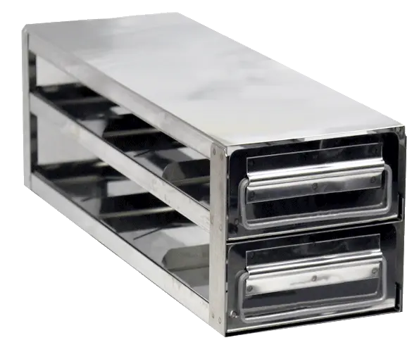 Value Series Upright Freezer Rack with Drawers for Standard 3″ Boxes- Rack Only- 3 Boxes Deep x 2 Boxes High