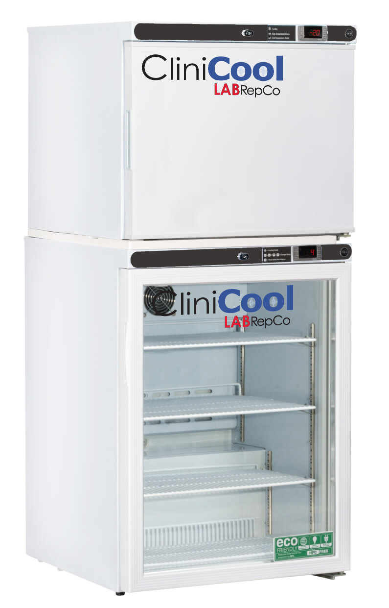 LabRepCo CliniCool Silver Series 7 Cu. Ft. Dual Temperature Pharmacy Vaccine Refrigerator Freezer Glass Door Controlled Auto Defrost