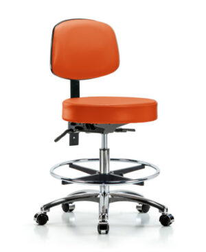Class 10 Clean Room/ESD Vinyl Chair - Medium Bench Height with 