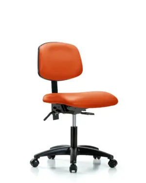 Vinyl Chair | Desk Height with Casters | Orange Kist Trailblazer