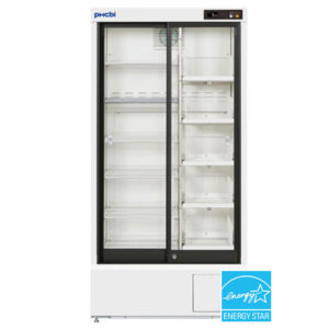PHCbi brand MPR Series 19.4 Cu. Ft. ECO Pharmaceutical Refrigerator with Sliding Glass Doors and energy star certification