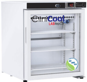 CliniCool Silver Series PRIME 1 Cu. Ft. NSF Certified Countertop Pharmacy Vaccine Refrigerator Glass Door Freestanding