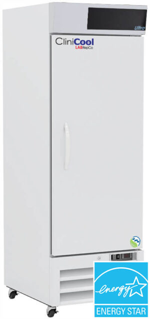 LabRepCo brand CliniCool Ultra Series 23 Cu. Ft. NSF Certified Pharmacy/Vaccine Refrigerator with a Solid Door and energy star certification