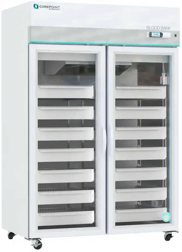 Corepoint Scientific Blood Bank Refrigerator | 49 Cu. Ft. | Glass Double Doors