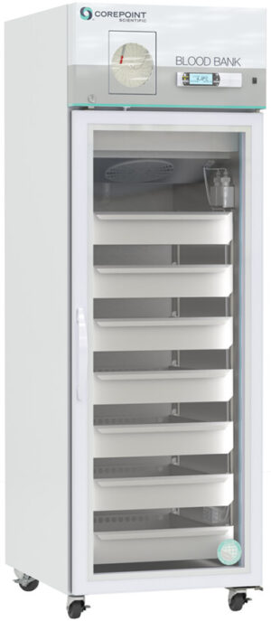 Corepoint Blood Bank Refrigerator 23 cubic foot glass door with drawers