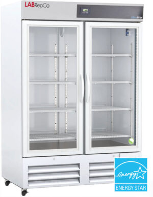 LabRepCo brand Ultra Elite Series 49 Cu. Ft. Laboratory Refrigerator with Hinged Glass Doors and energy star certification