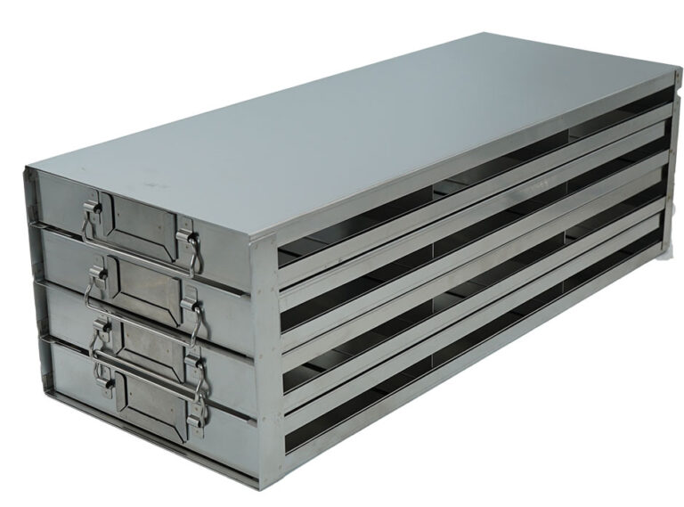 Upright Freezer Drawer Rack for 100Place Slide Boxes 3 Deep x 5 High 15 Boxes Total