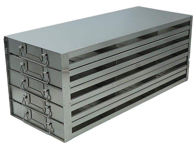 Upright Freezer Drawer Rack for 100Place Slide Boxes 3 Deep x 5 High