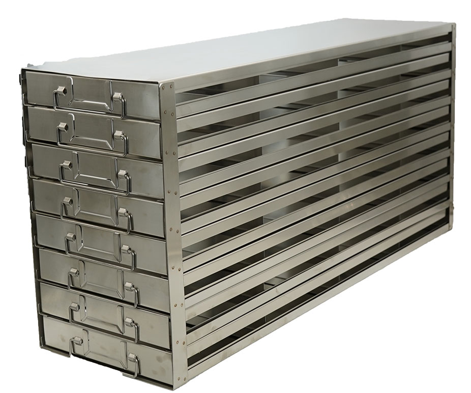 Upright Freezer Drawer Rack for 100Place Slide Boxes 4 Deep x 8 High