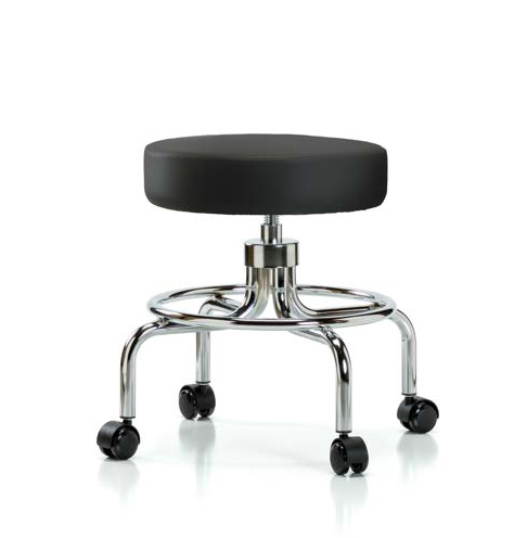 Vinyl Screw-Lift Laboratory Stool | Medium Bench Height with