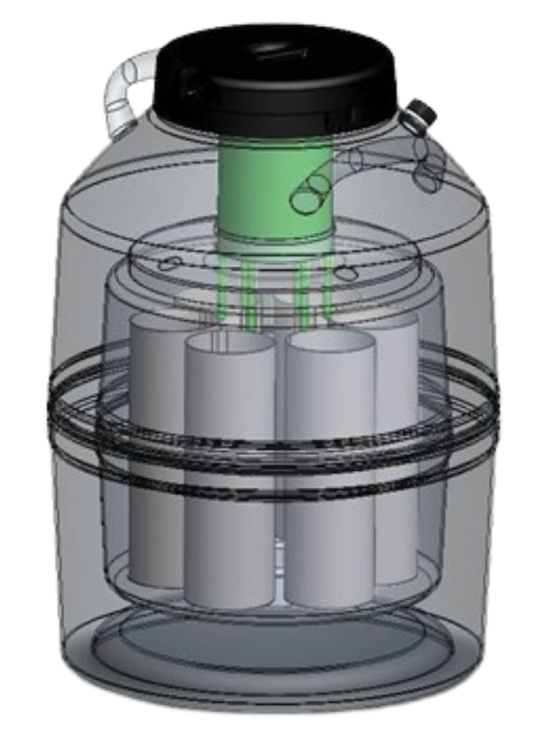 Phasetwo CCF35V-6 Cryogenic Canister LN2 Freezer with 6 Canisters