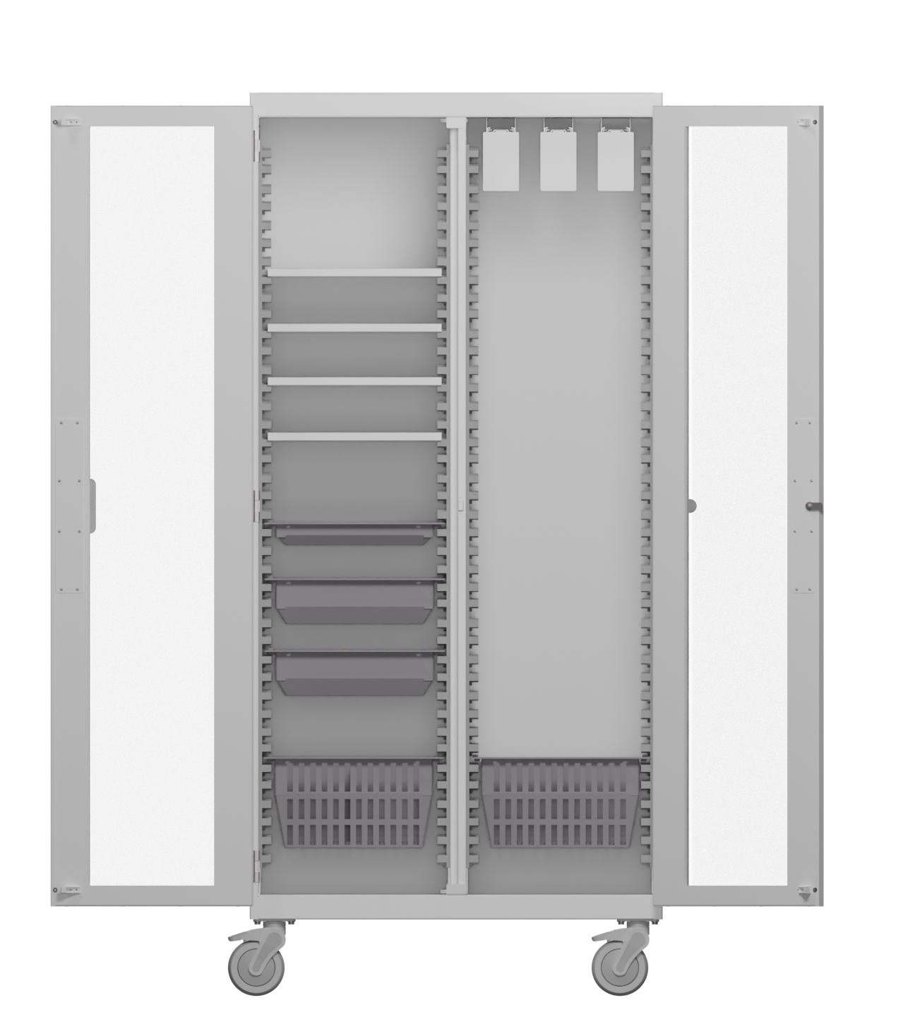 Emcor 2 Bay Rack Everhutch CORECART Mobile Medical Cabinets | 2 Bay
